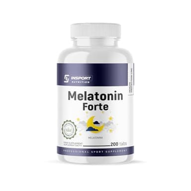 INSPORT Nutrition - Melatonina Forte - 5mg per compressa - 1000 porzioni (200 Vegan compresse) - Sonnifero altamente dosato - Composizione pura