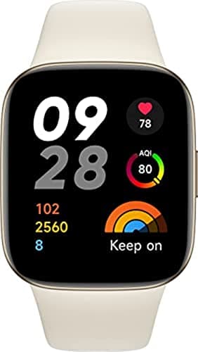 XIAOMI Redmi Watch 3, Display AMOLED HD 1.75", Telefonate Bluetooth, Monitoraggio della SpO2 e Frequenza Cardiaca, Resistenza all'Acqua 5ATM, Autonomia di 12 giorni, 121 Modalità Fitness, Beige