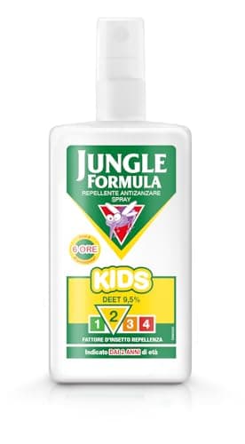 Jungle Formula Kids Spray Insetto repellente Antizanzare per bambini con DEET al 9,5%, 75ml