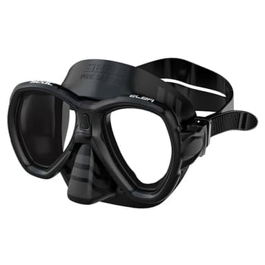 SEAC Elba, Maschera Snorkeling e Immersione Subacquea Unisex Adulto, Nero, Standard