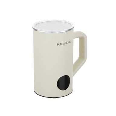 KASANOVA Montalatte elettrico digitale 6 funzioni 550 W, Montalatte elettrico cappuccino, Cappuccino elettrico, Monta latte per cappuccini, Schiuma latte, Schiumatore latte elettrico (Bianco)