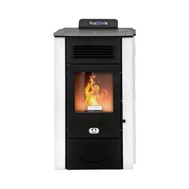STUFE A PELLET ITALIA Colorado 15 Kw - Stufa ad Aria Ventilata Efficienza 92% Scalda 140m² Autonomia 15H Programmabile 5 Velocità e Potenze Garanzia 24 Mesi Bianco