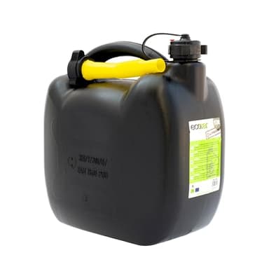 Ecocar - Tanica 10 litri per Carburante - in Plastica HDPE - con Travasore - per Benzina e Diesel - con Tappo di Sicurezza