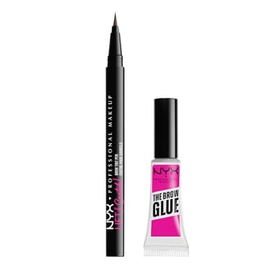 NYX Professional Makeup Kit Sopracciglia con Gel The Brow Glue e Penna Lift & Snatch, Effetto Laminazione, Sopracciglia Piene e Definite, Tenuta Estrema Fino a 16H