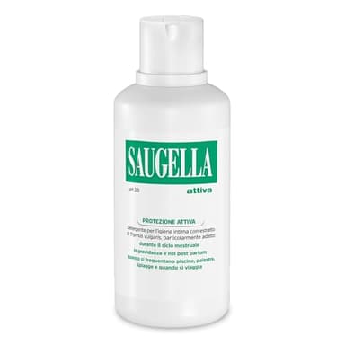 Saugella Attiva, Detergente Intimo Antibatterico, pH 3.5, con Estratto di Timo, Adatto Post Parto, in Gravidanza e Durante il Ciclo Mestruale, 500 ml
