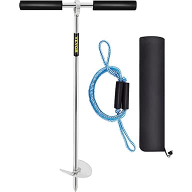 VEVOR Ancora per Sabbia, coclea da 18" Spiaggia e Il banco di Sabbia, Ancoraggio a Vite in Acciaio Inossidabile 316 con Maniglia Rimovibile, Corda Elastica e Borsa per Il Trasporto