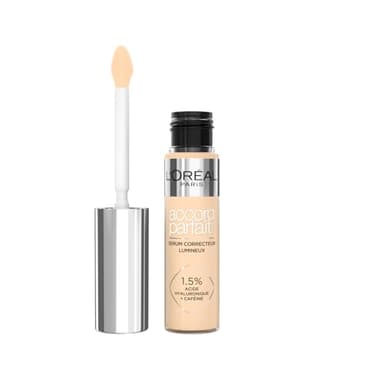 L'Oréal Paris Correttore in Siero Liquido, Formula con Acido Ialuronico e Caffeina, Idratazione 24H, Finish Luminoso, Accord Parfait, Tonalità: 4N Neutra, 11 ml