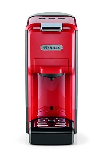 Ariete 1304/1 Macchina da caffè a cassetti, 1350W, Capacità serbatoio 0,7L, Pressione 19 bar, 3 tipologie di cassetto, Cialde e Polvere, Rosso