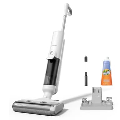 Proscenic F10 Pro Aspirapolvere Lavapavimenti Senza Fili 3-in-1 con Auto Pulizia, Aspirazione Potente, Pulizia Bordi, Lavasciuga Pavimenti con Auto Pulizia, Display LED, Guida Vocale