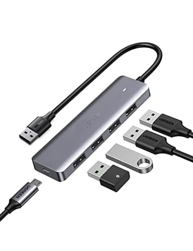 UGREEN Hub USB 3.0 4 Porte, Adattatore Multiporta 5Gbps per PC, PS5, MacBook PRO Air, Xbox X/S, PS4, XPS 15, Compatibile con Hard Disk, Mouse, Tastiera, Chiavetta, Stampante
