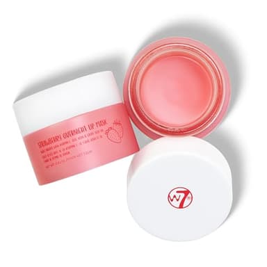 W7 Maschera Labbra Notte Sweet Dreams alla Fragola - Vitamina E, Aloe Vera e Olio di Semi d'Uva - Per labbra idratate, carnose e irresistibili