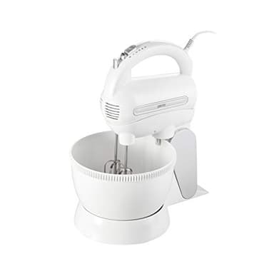 CAMRY CR 4213 - Frullatore a mano con ciotola per miscelazione, 600 W, 5 velocità, con supporto per impastare e gancio per mescolare, in acciaio INOX, con miscelatore elettrico