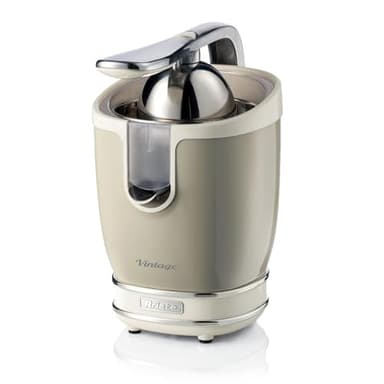 Ariete 413 Spremiagrumi Elettrico con Leva - Salvagoccia - Motore Silenzioso - 85 Watt - Design Vintage - Beige