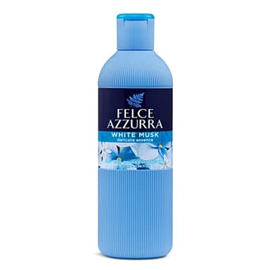 Felce Azzurra - Bagnoschiuma Profumato Muschio Bianco, Bagno Schiuma Detergente Delicato Idratante per Pelle Morbida, Note Fiorite di Rosa e Bergamotto, Bagnodoccia Dermatologicamente Testato, 650 ml