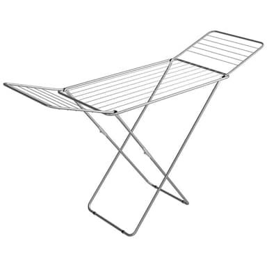 Gimi Jolly Stendibiancheria Da Pavimento, Stendino Con Piedi Antiscivolo, Spazio Stenditura 18 M, Metallo, Per Interni, Acciaio‎, 180 x 55 x 93 cm, 2.55 Kg
