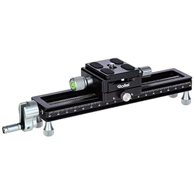 Rollei Slitta macro stabile per fotocamere DSLR e sistema. La slitta fotografica perfetta per macro stacking, nero