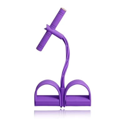 XPEX 1 PCS Fascia di resistenza per pedale(Viola),fasce elastiche per allenamento, 6 tubi, corda elastica con pedale, elastici palestra, attrezzatura per esercizi per uso domestico.