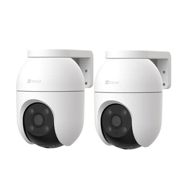 EZVIZ 2 telecamere di sorveglianza WiFi esterno 360°, 1080P telecamera IP di sicurezza, visione notturna a colori, AI rilevamento delle persone, monitoraggio automatico dello zoom, audio