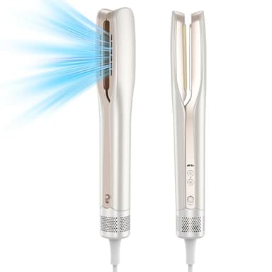 HOMEASY Piastra Asciuga e Stira Capelli 2 in 1：Controllo Intelligente della Temperatura, 3 Livelli di Calore, Motore 110.000 RPM, Asciuga e Stira in un Passo, Addio Danni da Calore