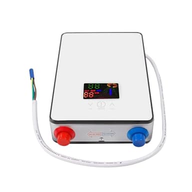 Aangeebone Scaldabagno Elettrico Istantaneo Senza Serbatoio, Digitale, Adatto per Bagno, Parrucchieri, Hotel, Centri Estetici, Scuole, Ospedali, 18,6 * 5,7 * 27,7 cm (Bianco)