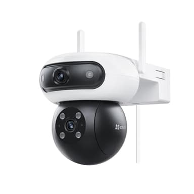 EZVIZ 8MP (4MP+4MP) Telecamera WiFi Esterno con Doppia Lente, Telecamera per Esterni a 360°, Visione Notturna a Colori, Rilevamento Persone/Veicoli, Audio Bidirezionale, Impermeabile, C90 Dual