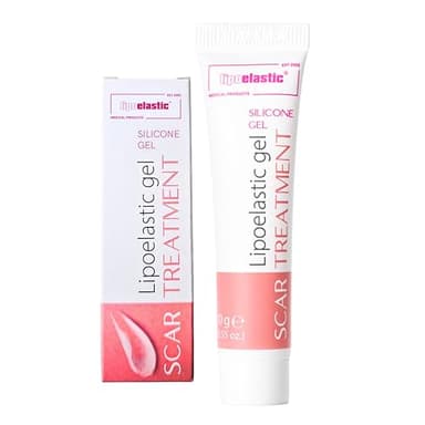 LIPOELASTIC® gel al silicone medicale e vitamina E, per il trattamento di cicatrici ipertrofiche e cheloidi (Transparent, 10g)