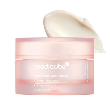 medicube Crema Idratante E Rassodante A Triplo Collagene Con Acido Ialuronico, Elastina Di Alta Qualità, Crema Antirughe Al Burro Di Karitè Da 1,69 Once