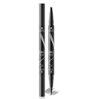 HAMKU Matita Per Sopracciglia Impermeabile,Matita Per Sopracciglia Microblading 2 In 1 a Doppia Estremità,Lunga Durata,Anti-Sbavature Penna Per Sopracciglia Liquida Ad Asciugatura Rapida (Nero)