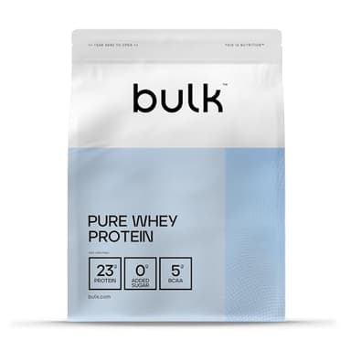 Bulk Pure Whey Protein Powder | Vanilla | 23g Protein and 5g BCAAs per Scoop | Whey Concentrate Shake | Low Sugar | Supports Muscle Growth and Repair | Smooth Mixing | Vegetarian | 500g
