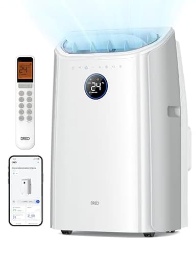 Dreo Condizionatore portatile 10.000 BTU AC per camera da letto, raffreddamento senza drenaggio, silenzioso, controllo tramite applicazione/voce, timer 24 ore, con ventola e deumidificatore