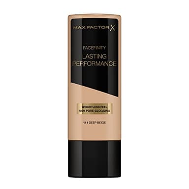 Max Factor - Fondotinta Liquido Lasting Performance - Alta Coprenza, Finish Matte e Lunga Durata - 111 Deep Beige - 35 ml