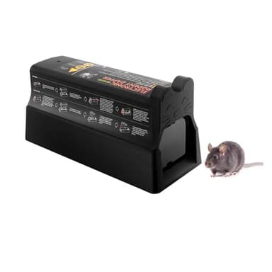 Trappola elettrica per topi 7000 V, controllo professionale dei parassiti con allarme a LED, riutilizzabile in plastica ABS, per interni ed esterni, spegnimento di sicurezza e impermeabile