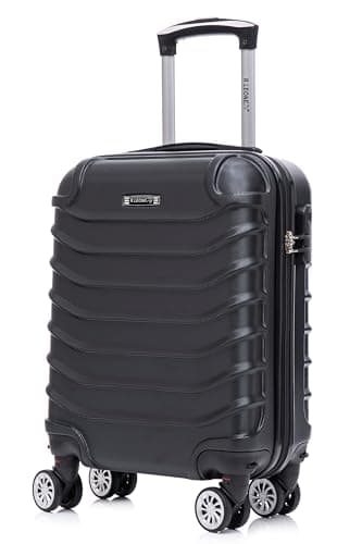 R.Leone Valigia EasyJet 45x36x20 cm Trolley Bagaglio a mano in ABS 4 ruote smontabili 2026 (Nero, XS Bagaglio low cost)