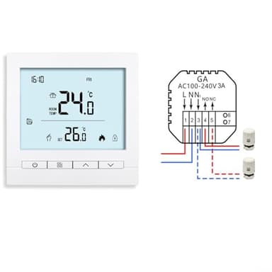 Sandyseptember Termostato touch screen WiFi intelligente con controllo remoto app per caldaia a gas, acqua e sistemi di riscaldamento a pavimento (B)