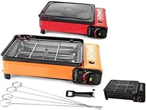B-black® Cucina da Campeggio XXL, Barbecue a Gas, Portatile con Adattatore bombola GPL Omaggio