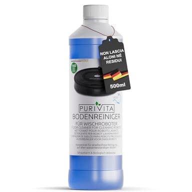 PURIVITA® Detergente per Robot Lavapavimenti [500ML] - Detersivo Lava Pavimenti Robot - Liquido Prodotto Lavapavimenti - Floor Cleaner for Roboter - Per Tutti i Tipi di Robot Spazzino e Aspirapolvere