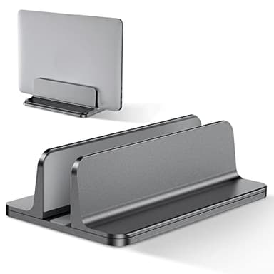 Bewahly Supporto Verticale per Laptop, Salvaspazio Supporto PC Portatile Verticale in Alluminio, Regolabile Porta PC Verticale per MacBook PRO/Air, iPad, HP, Surface, Notebook, Laptop Stand (Grigio)