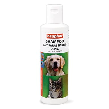 Beaphar Shampoo Antiparassitario A.P.E., Trattamento Specifico per Zecche e Pulci del Cane e del Gatto, Shampoo Antipulci alla Tetrametrina, 200 ml