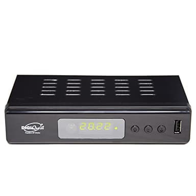 Digiquest Twin Tuner REC - Decoder Digitale Terrestre DVB-T2, Full HD, Funzione di Videoregistratore, Timeshift, Alimentazione 12V, Small Edition, Compatto, Nero
