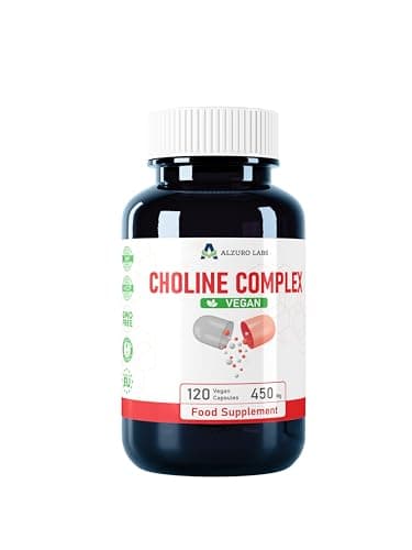 Alzuro Labs Complesso di colina | (bitartrato di colina, fosfatidilserina, citicolina) | 120 capsule vegane | alto dosaggio | stock di 4 mesi | testato in laboratorio | Integratore alimentare