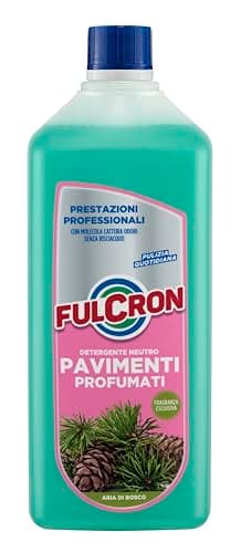 FULCRON Detergente Neutro Pavimenti Profumati, Detersivo Pavimenti, Asciugatura Rapida, Pulisce ed Igienizza, Senza Risciacquo, Elimina Cattivi Odori, Profumo Aria Di Bosco, 1 LT