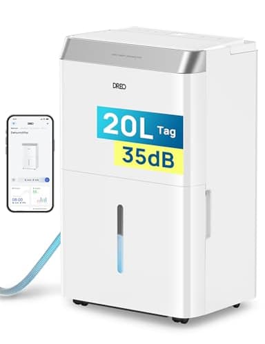 Dreo Deumidificatore Casa Muffa 20L/24h, Alexa & WiFi, Tanica da 3.4L, Deumidificatore silenzioso 38dB, 40㎡, con 3 Modalità d’Uso, Timer e Asciugatura del Bucato, per bagno, camera da letto, cantina