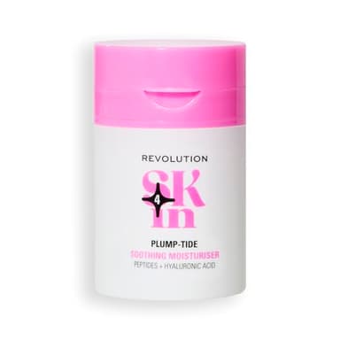 Revolution SKin, Plump-Tide Soothing Moisturiser, Crema Viso Calmante con Peptidi e Acido Ialuronico, Vegana e Cruelty-Free, 50ml