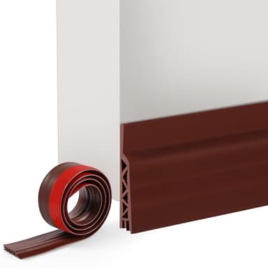 Vinabo Guarnizione Sottoporta in Gomma, Striscia di Sigillatura Paraspifferi, Insonorizzata Antivento Antipolvere, 100cm x 5cm, Marrone