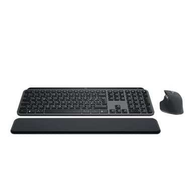 Logitech MX Keys S Combo - Tastiera e Mouse Wireless con Palm Rest, illuminazione personalizzabile, Scorrimento veloce, Bluetooth, USB C, Windows/Linux/Chrome/Mac, Disposizione Italiano QWERTY,Grigio