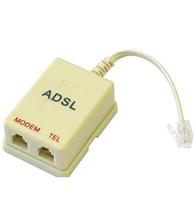 Filtro Adsl 2/2+ Rj11, Spina Jack Rj11, 2 Prese Jack 6P4C