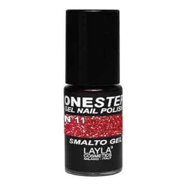 LAYLA ONE STEP Smalto Semipermanente in Gel 3-in-1 Veloce e Facile Applicazione Durata 3 Settimane Alta Pigmentazione Senza Strato di Dispersione 5ML Layla Cosmetics N.11 RED COMET (Rosso)