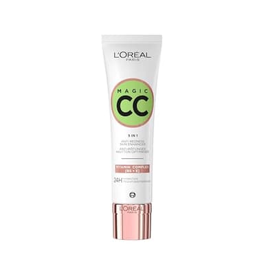 L'Oréal Paris, Crema Anti-Rossori Color Verde, Con Vitamine B5 ed E, Pelle Idratata Fino a 24h e Uniformata, Risultato Naturale, Magic CC Cream, 30 ml