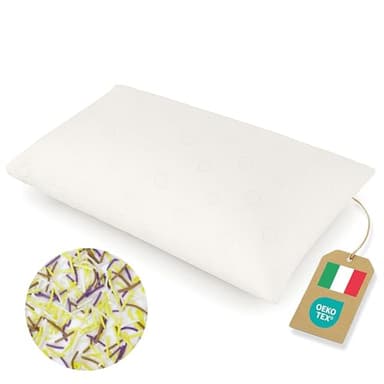 Dream Cuscino 100% Fiocco di Memory Foam Alta Densità alto 15 cm - Cuscino per Dormire con Federa Ipoallergenica Trapuntata Traspirante - Guanciale letto Cervicale e Supporto Lombare Made in Italy