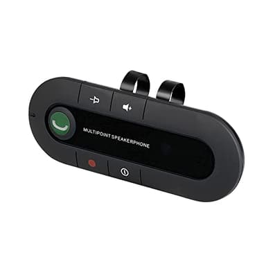 Vivavoce Bluetooth per auto con clip per visiera, kit wireless per auto per telefono cellulare vivavoce lettore MP3, accensione e connessione automatica, musica HiFi e chiamate sicure (nero)